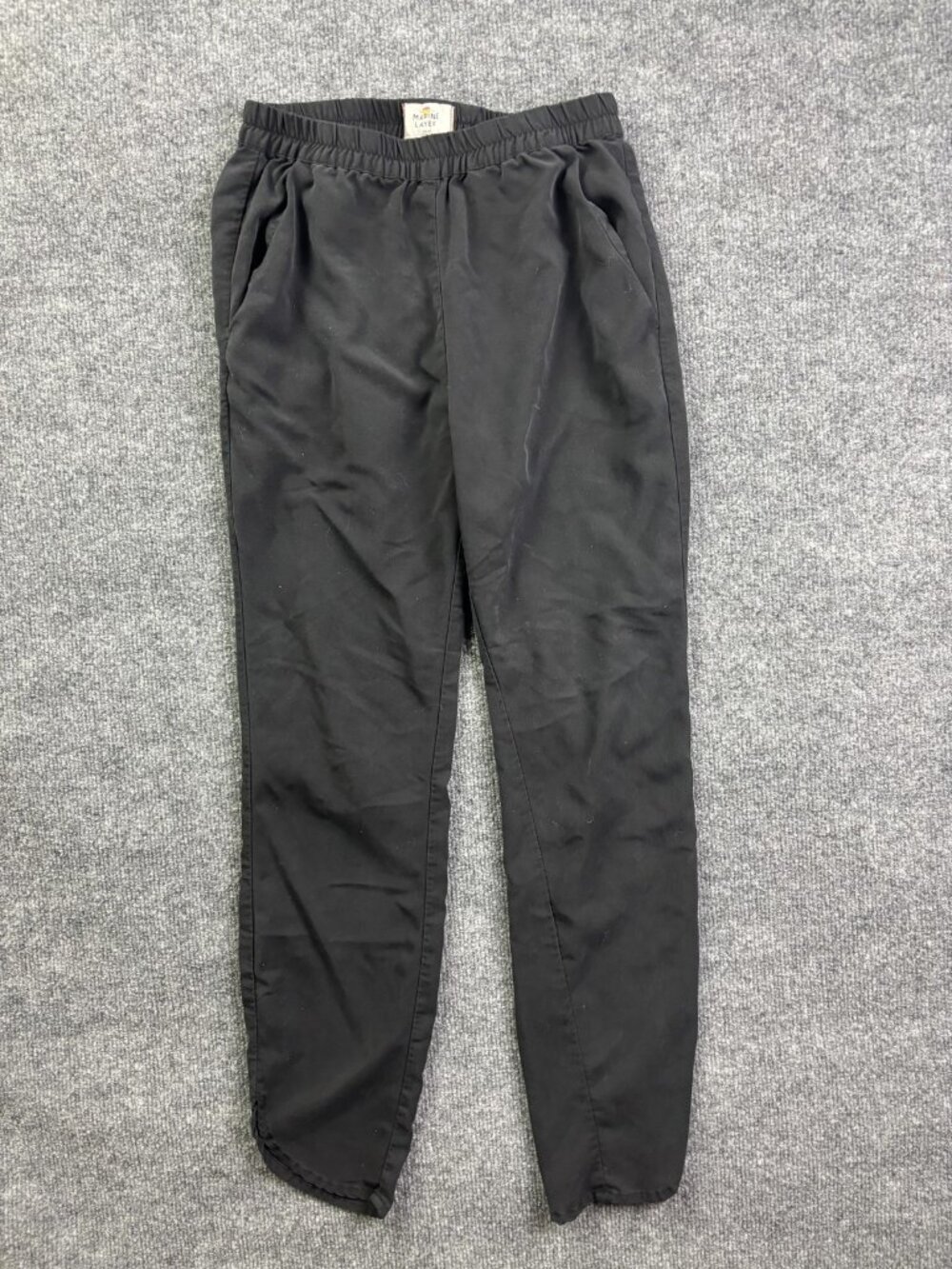 Marine Layer Pants Womens XS Black Modal Jogger Elastic Waist Stretch Tapered